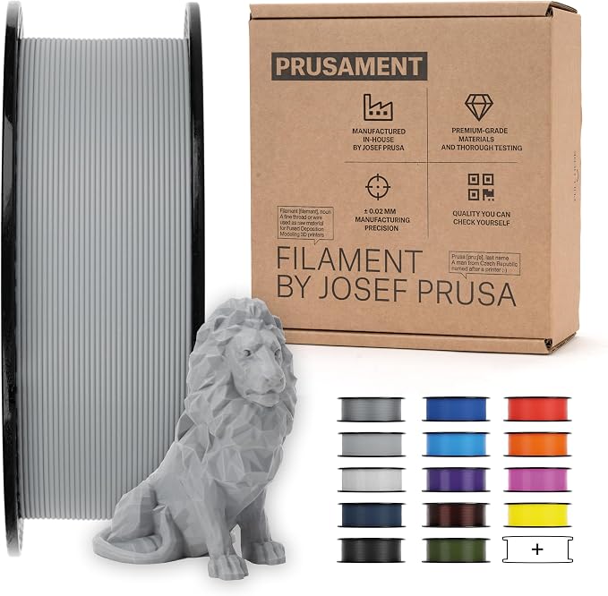Prusament Premium PLA Gravity Grey 1.75mm 1kg 3D Printer Filament | PLA filament with ±0.02 mm precision, low warping, and reliable, tangle-free printing for beginners and professionals.