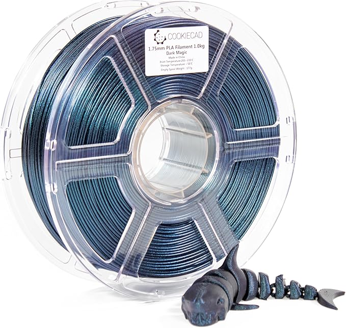 Cookiecad PLA Filament 1.75mm 1kg Iridescent Glitter 3D Printer Filament - Dark Magic Elixir PLA