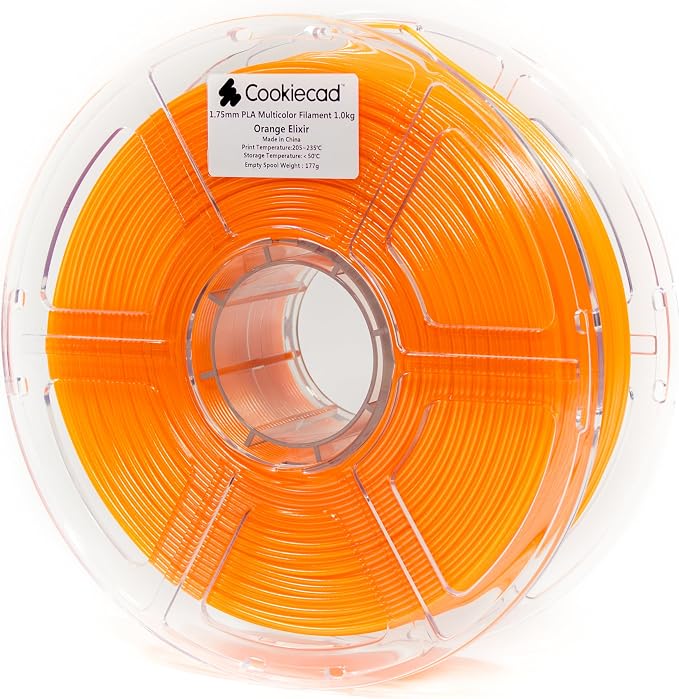Cookiecad PLA Filament 1.75mm 1kg Iridescent Glitter 3D Printer Filament - Orange Elixir PLA