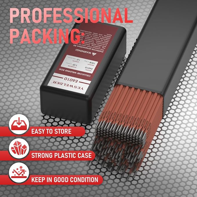 YESWELDER E6010 1/8" 10LB Welding Rod Carbon Steel Stick Welding for All Position