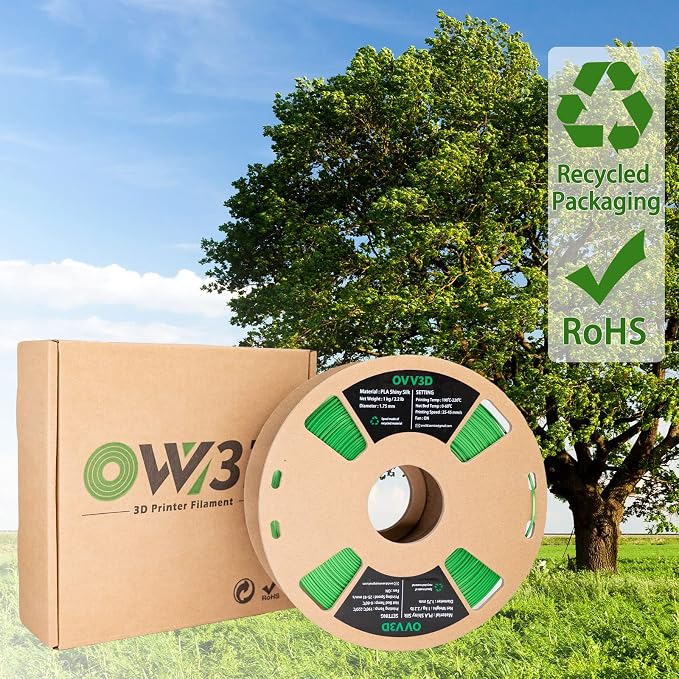 OVV3D PLA Filament 1.75mm, Silk PLA Dual Color Blue Green 3D Printer Filament, High Speed 3D Printing Filament，Silk Blue Green Filament 1.75mm+ /- 0.02mm，1 kg