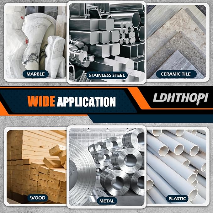 LDHTHOPI 1800W Burnishing Polishing Machine, 110V Handheld Electric Stainless Steel Polisher, 8 Variable Speed, 3100RPM for Metal with 3 Wheels, Stainless Steel, Wood