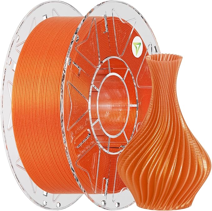 Creality Hyper PLA Galaxy Filament 1.75mm 1KG, Starry Sparkle PLA 3D Printer Filament with RFID, Designed for High Speed 30-600mm/s, Cosmic Shine for Artistic and Decorative Prints (Stardust Orange)