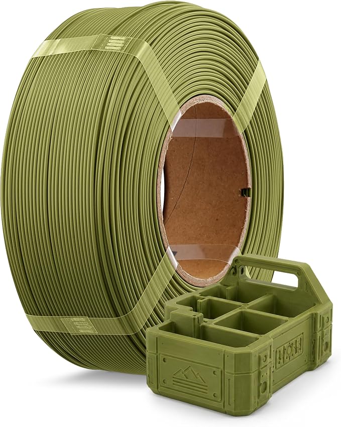 OVERTURE High Speed Refill PLA+ 3D Printer Filament 1.75mm, Upgraded Rapid PLA 2.0 with Enhanced Toughness & Stability, 1kg (2.2lb) Refilament for Bambu Lab (Olive Green)
