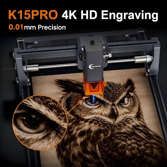K15 Pro 7w Laser Engraving Machine with App Control, 7.87''×11.81''(Near A4) Work Area, Laser Engraver for DIY CNC, Crafts, Wood, Acrylic, Leather, Stone, 7000mW,Class 1