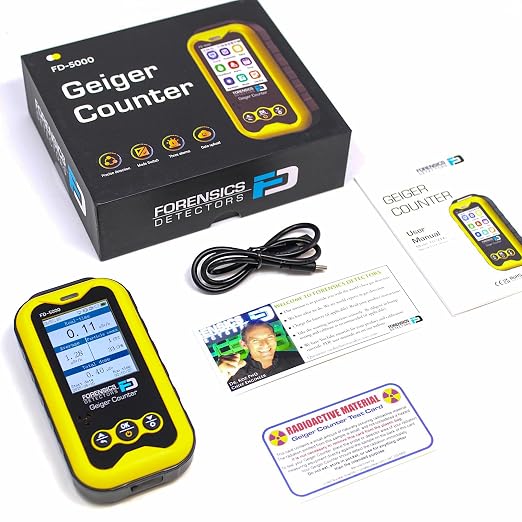 Geiger Counter + Radiation Test Card | Upgraded 20-Year Sensor Life | Radiation Detector | Beta, Gamma, & X-Rays | 10ft Drop Test Pass | Version 2.0 |