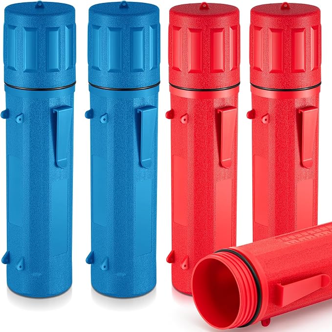 Zonon 4 Pcs Welding Rod Storage Tube 14 Inch Electrode Welding Rod Holder Container Airproof and Waterproof for Canister(Red and Blue)