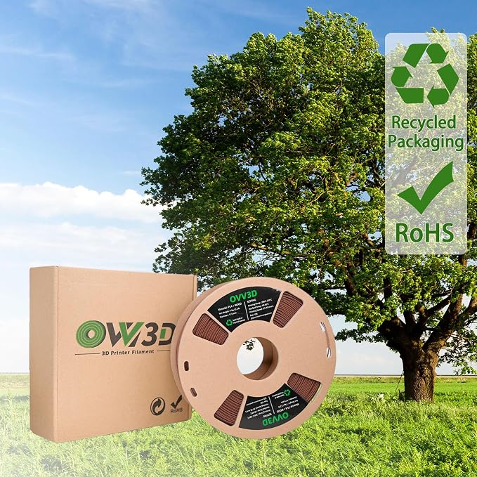 OVV3D Wood PLA Filament 1.75mm, Cherrywood Filament 3D Printer Filament, Add More Than 30% Real Wood Fiber, Matte Frosted 3D Filament, 1.75 PLA 3D Printing Filament