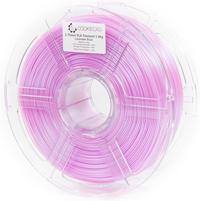 Cookiecad PLA Filament 1.75mm 1kg Iridescent Glitter 3D Printer Filament - Lavender Elixir PLA