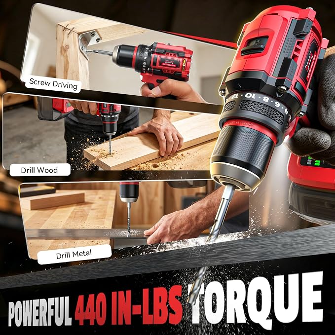 Cordless Brushless Drill Driver and Impact Driver Combo Kit Compatible with Milwaukee 18V Battery(Tool Only), DIYtoolifz Brushless Power Tool Combo Set, High Torque, Compact Lightweight, 9 Bits