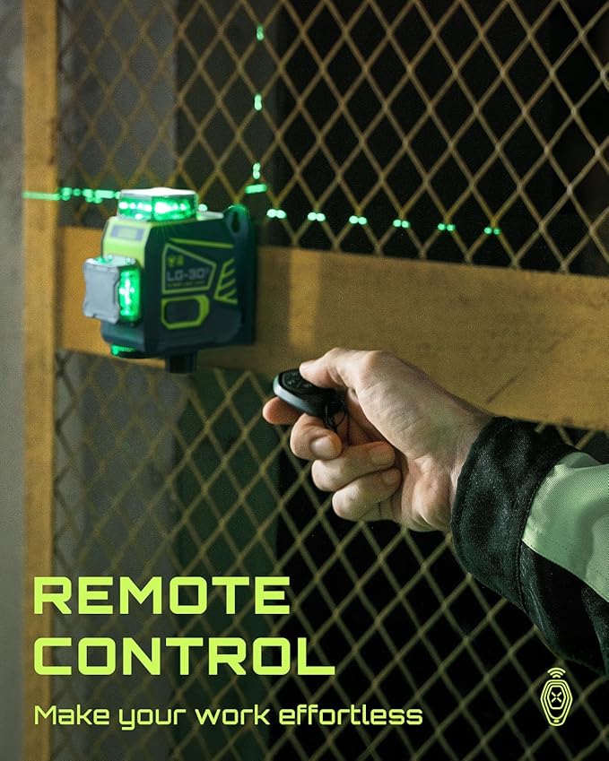 LasGoo Laser Level 3x360° Self Leveling, 3D Green Cross Line Laser for Construction and Picture Hanging,LasGoo LG-REC01 Laser Receiver for Laser Level