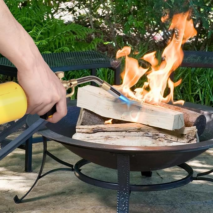 High Intensity Propane Torch Head with Igniter, Trigger Start Gas Torch for Propane, Map and Mapp Gas, Mapp Gas Torch for Ignition, Cooking, Lighting, Welding