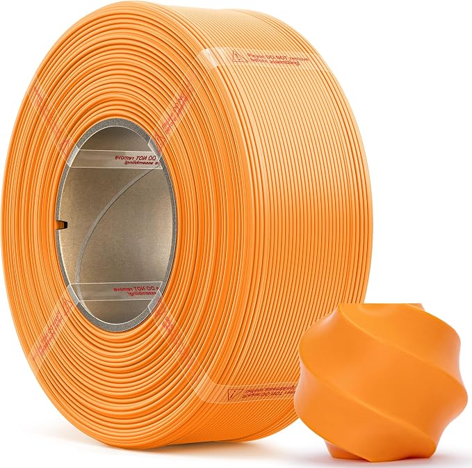 PLA Basic, Pre-Dried Refill Filament 1kg (2.2lbs) for Reusable Spools, 1.75mm Spool-Less 3D Printing Filament, Compatible with Bambu Lab 3D Printers – Pumpkin Orange