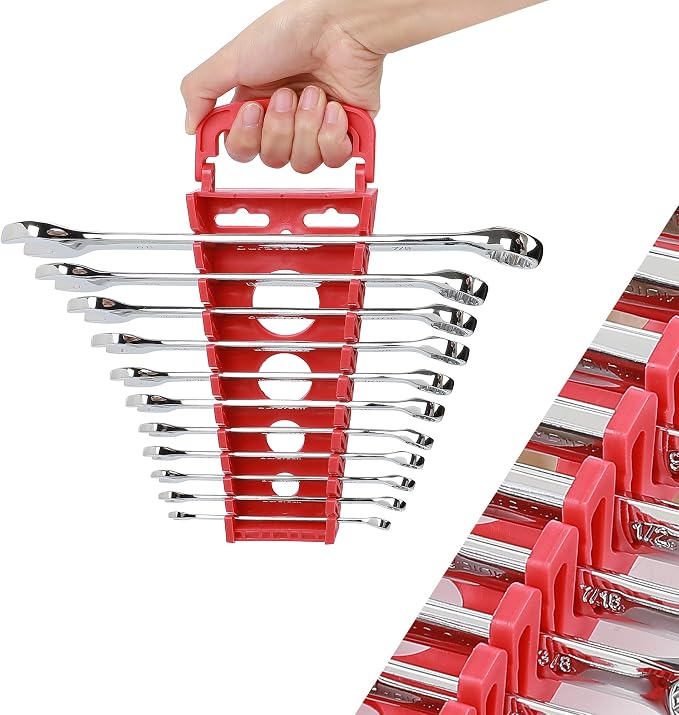 DURATECH Combination Wrench Set, SAE, 11-Piece, 1/4'' to 7/8'', 12-Point, CR-V Steel, Organized in Wrench Holder