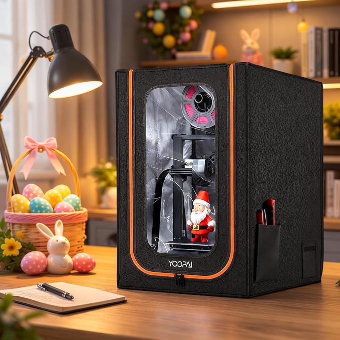 3D Printer Enclosure with LED Lighting, Fireproof Dustproof Tent Constant Temperature Protective Cover for Creality Ender 3 V3 SE/KE/Ender 3/Ender 3 Pro/Ender 3V2/Ender 3S1/Neo/Anycubic Elegoo, Medium