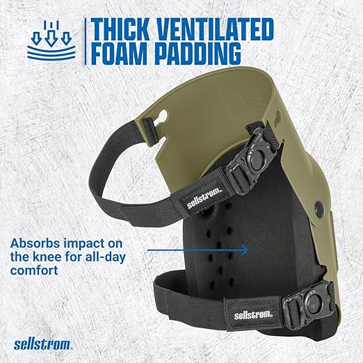 Sellstrom Ultra Flex KneePro Professional Knee Pads for Men & Women with Thick Foam Cushioning & Heavy Duty Hard Outer Shell - Adjustable Straps with Quick-Clips & Ergonomic Metal Hinges - for Construction Work, Gardening, Roofing, Flooring