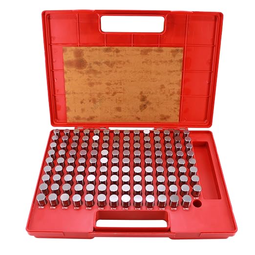 HFS(R) Pin Gage Set M4 Plus Steel Gauge with Storage Case for Carpenters and Home Improvement 125 PCS 0.626-0.750"