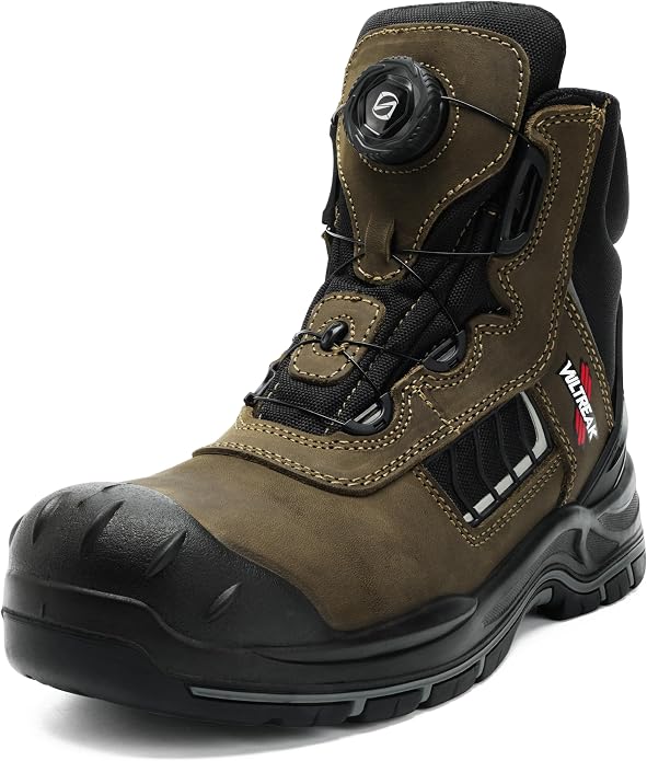 Composite Toe Work Boots for Men and Women – Exceeds Steel Toe Protection, Quick Fit System, Kevlar Puncture-Resistant Midsole, S3 HRO Certified, Heat-Resistant, Waterproof, Rubber Slip-Resistant Outsole, Safety Shoes for Industrial & Welding Use
