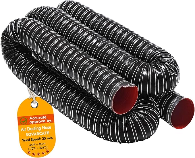 2 1/2 in Intake Hose Automotive Air Duct Hose Length 4 Meter (13.3 Feet) Double-layer Silicone Flexible Brake Cooling Ducting Induction vacuum hose for Air System (Black)