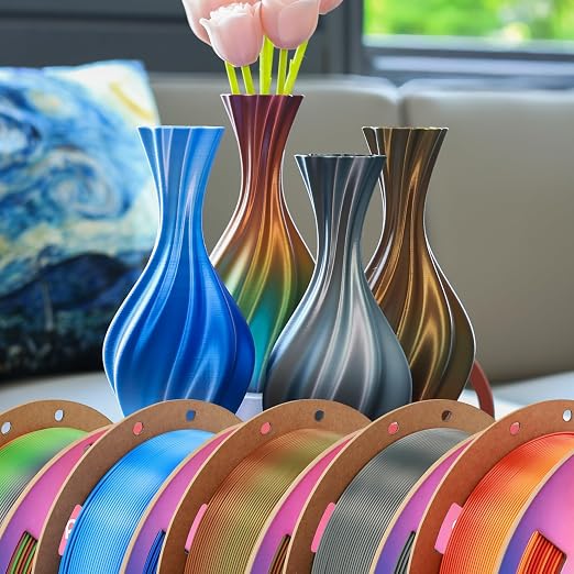 Polymaker Panchroma Gradient Silk PLA Filament 1.75mm, 1kg, Earth | Neatly Wound, High-Gloss Finish PLA, Easy Print & Smooth Feeding, Compatible with Bambu Lab & Most 3D Printers