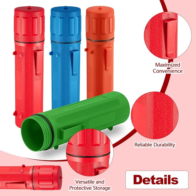 Zonon 4 Pcs Welding Rod Storage Tube 14 Inch Electrode Welding Rod Holder Container Airproof and Waterproof for Canister(Red,Blue,Green Orange)