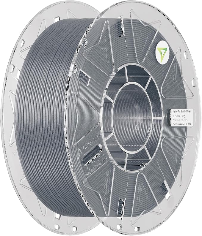 Creality PLA Starry Galaxy 3D Printer Filament, 1.75mm Sparkle PLA, Shimmering Stardust Finish, High-Speed RFID Smart Filament, Smooth Shine Fits for Most 3D Printers (Stardust Gray)