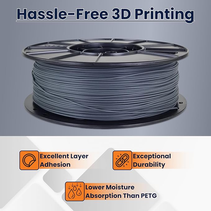 3D-Fuel Tough Pro PCTG Filament for 3D Printing, Better, Charcoal Gray