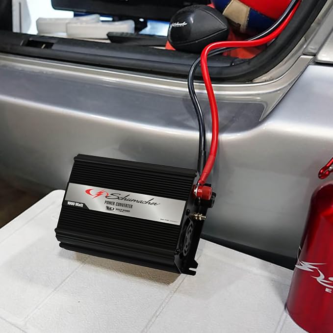 Schumacher Electric SI1000 DC to AC Power Inverter - 1000W AC/USB - for Converting Vehicle Power to Household Power for Camping, Tailgating and More
