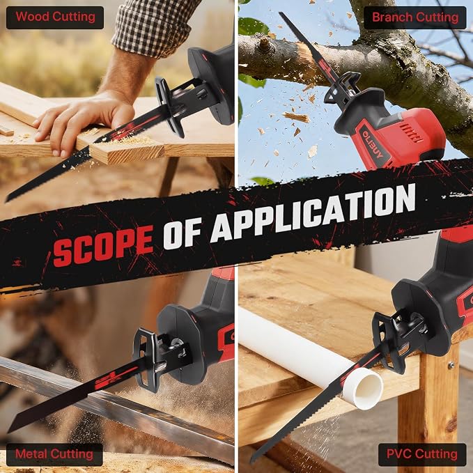 Reciprocating Saw for Mwk M-18 Battery,Cordless Sawzall with 8 Blades,0-3000SPM Variable Speed, Cordless Reciprocating Saws for Wood/Metal/PVC Cutting(Battery Not Included)
