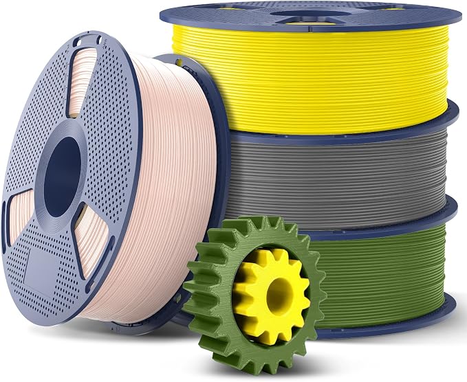 SUNLU 4KG High Speed ABS Filament, (Grey+Beige+Yellow+Olive Green) | 350mm/s Rapid ABS 3D Printer Filament 1.75mm, Heat Resistance, Excellent Toughness, Fast Printing