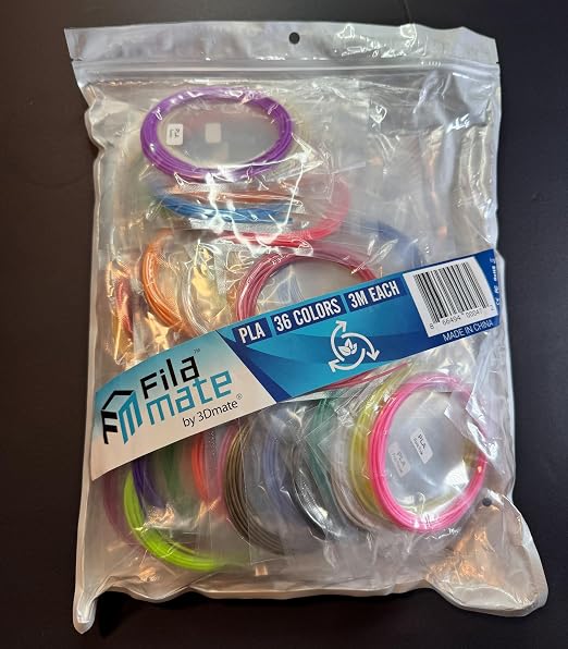 3D Pen Filament with Silicon Design Mat and Compatible Stencils Book with 11 Templates - 1.75mm PLA Plastic Refills - 360 Feet of Assorted Filament for 3D Drawing and Doodling