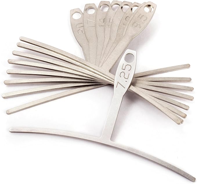 StewMac Understring Radius Gauge Tool, Set of 9, Extra-Wide Width for Bass Guitar Setup