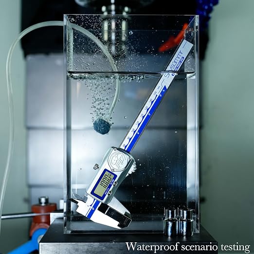 IP67 Absolute Origin Waterproof Electronic Digital Vernier Caliper Measuring Tool Stainless Steel, 0-6 inch/150mm, Large LCD Screen, Extreme Accuracy