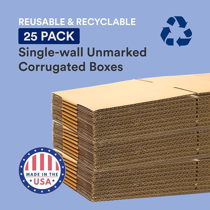 BOX USA Shipping Boxes 16"L x 13"W x 10"H, 25-Pack Medium Corrugated Cardboard Boxes for Shipping, Mailing, Packing, Packaging and Storage
