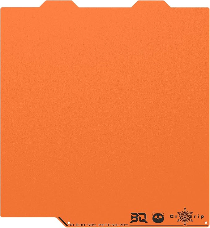BIQU Cryogrip Pro Frostbite Matte Orange Cold Build Plate for Bambu-Lab A1 Mini 3D Printer 184x184MM Double-Sided Upgrade Room Temperature Print Removable Surface Platform