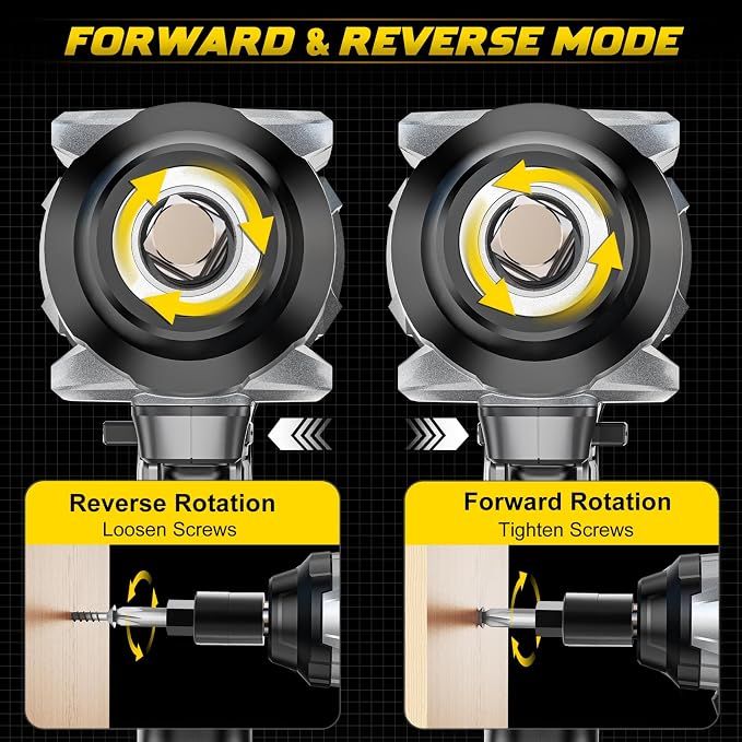 DIYtoolifz 1/2" Cordless Impact Wrench,1110 Ft-lbs(1550N.m) Brushless Motor | Compatible with DeWalt 20V Battery, High Torque Impact Driver with LED Light, Electric Gun for Car, Truck, Mower, Bare Tool