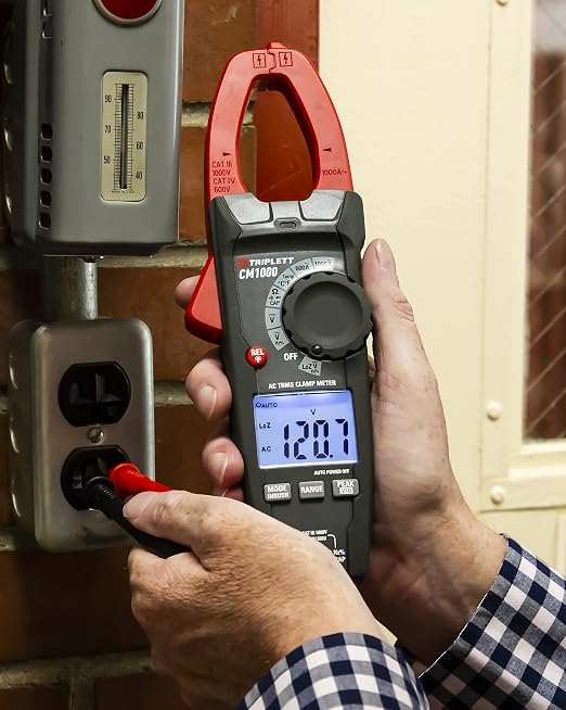 Triplett CM1000 True RMS 6000 Count 1000A AC Clamp Meter with Inrush, LPF, and LOZ
