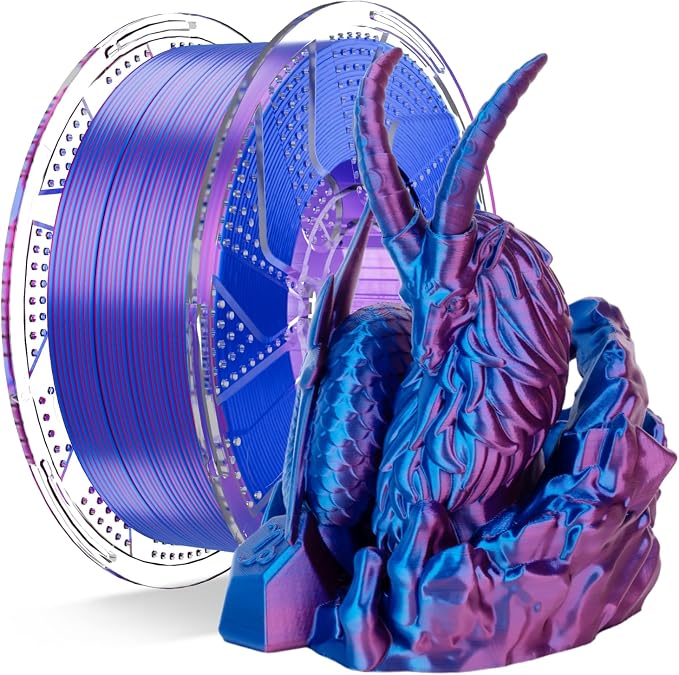 Chitu Systems Conjure Silk PLA Hot Pink Blue, 1.75mm Christmas Dual Color Filament, Using Reusable Spool Compatible with Bambu Lab Refill Filament,1KG/2.2lb