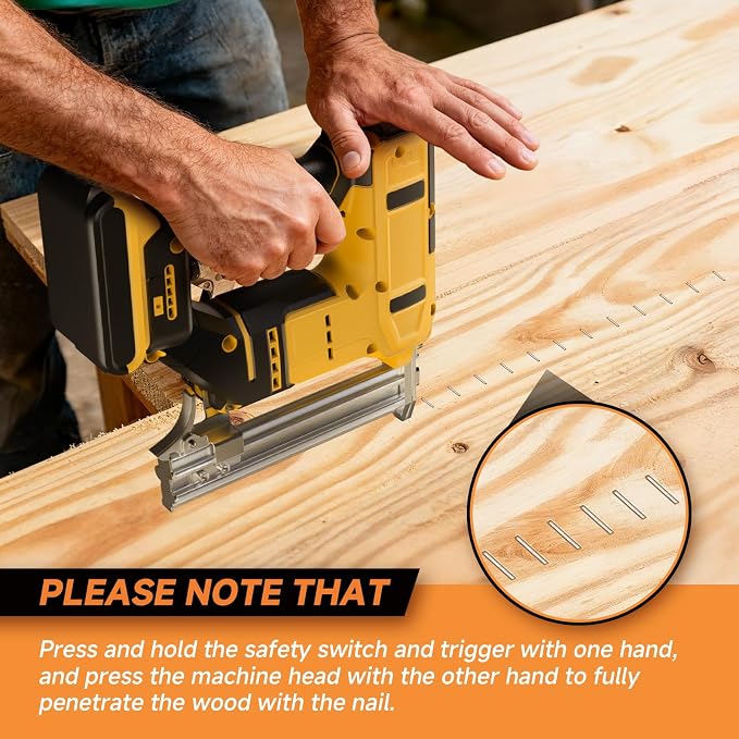 2 in 1 Cordless 18GA Brad Nailer & Stapler, Compatible with Dewalt 20V Max Battery (No Battery), Electlic Nail Gun & Staple Gun Battery Powered with 1200 Nails & Staples for Upholstery, Woodworking
