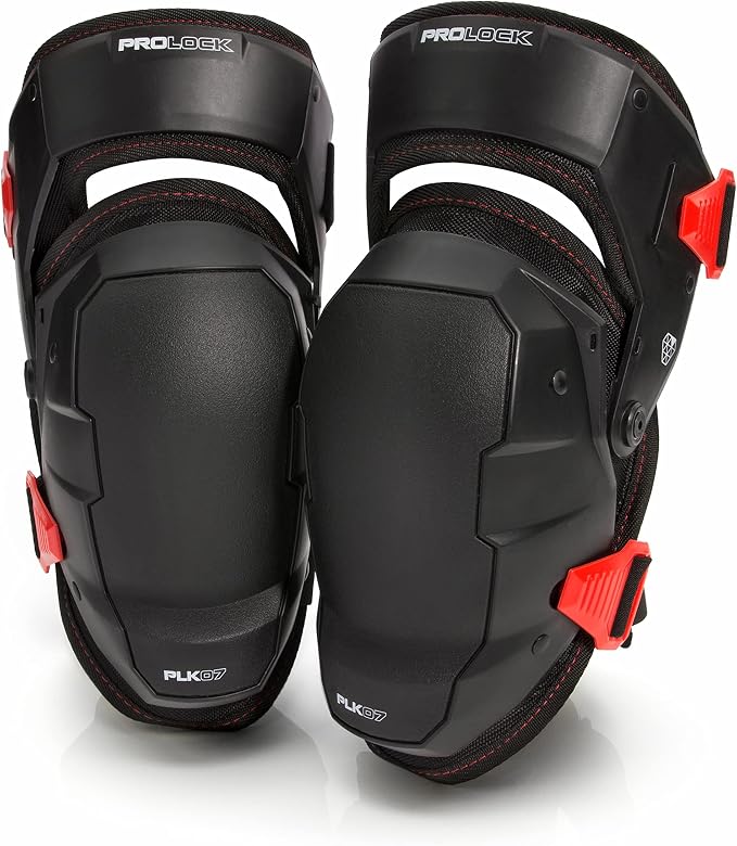Prolock Weight-Dispersing Foam Knee Pads with Thigh Stabilization, Ideal for Flooring/Roofing, Adjustable (1 pair)