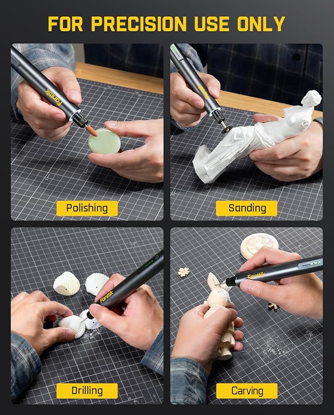 Fanttik F2 Master Mini Cordless Rotary Tool Kit, NeoPulse Motor, 5 Speed, 25000 RPM, Revostor Hub, 35 Accessories, Engraving Pen, for 3D Printer Sanding, Polishing, Drilling, Carving, DIY Crafts