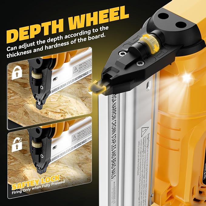 Ecarke Cordless 2 Inch Brad Nailer Compatible with DeWalt 20V Battery(Tool only),2 In 1 Electric Nail Gun,18GA Staple Gun with 1000 Nails, Battery Powered Nail Gun for Trim Wood Crafting Home DIY