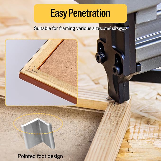 meite Picture Frame Nails 1/2-Inch Length Hardwood V Nails 5-Boxes-Pack | Compatible with V1015B Nailer Joiner Gun, 10.3mm Diameter for Wood Corner Framing