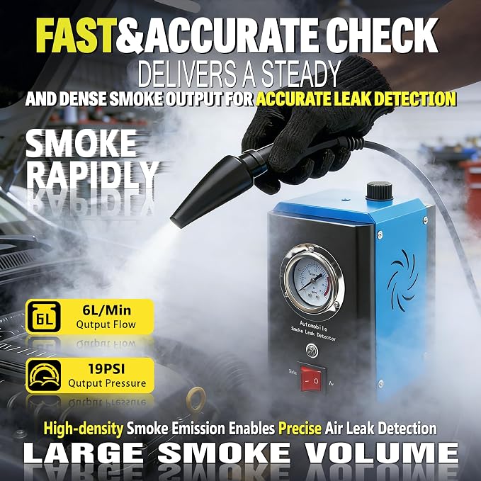 Smoke Tester Automotive, EVAP Smoke Machine Vacuum Leak Detector for Car Auto Trucks, Diagnostic Exhaust Use, 20PSI, DC12V