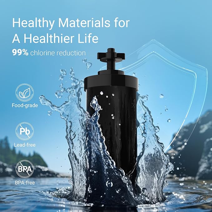 [Ultrafiltration] AQUA CREST WF90C Water Filter, Replacement for Berkey®, Purewell® ProOne® BB9-2® Black Carbon Filters and Waterdrop Gravity Water Filter System, 2 Pack