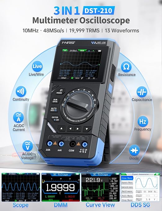 10MHz Oscilloscope and Multimeter