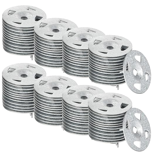 Fabbay 600 Pcs Foam Board Fasteners 1-1/8 Inch Galvanized Steel Washers, Heavy Duty High Strength Rust Proof Industrial Metal Washers for Outdoor Construction & Fixing Fastening Installation