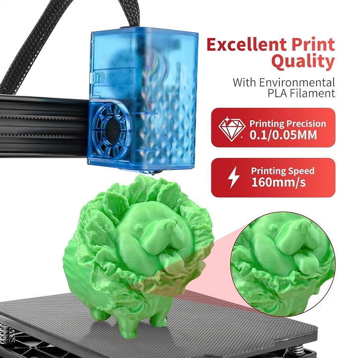 Portable 3D Printer with 4 Colors PLA Filament, Easy to Use, 0.4mm Nozzle, FDM Printing, 100x100x100mm Build Size, Removable Platform, Supports PLA/TPU, Compatible with Windows & Mac