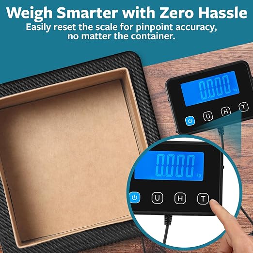 Digital Shipping Scale, Postal Scale, 220 lb, 0.1 oz - Smart Weigh | Remote Backlit LCD Display, Hold & Tare, Package Scale for Small Business, Postage Mail Scale, Battery & USB-C