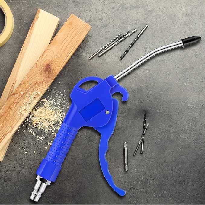 MorningRo 6 Pcs Air Blow Gun Kit with 19", 11", and 4" Pistol Grip Air Blow Gun Tools Compressor Nozzle for Industrial Household Car Detail Mechanics (Blue)